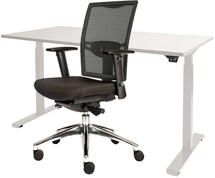 Home office with ergonomic furniture